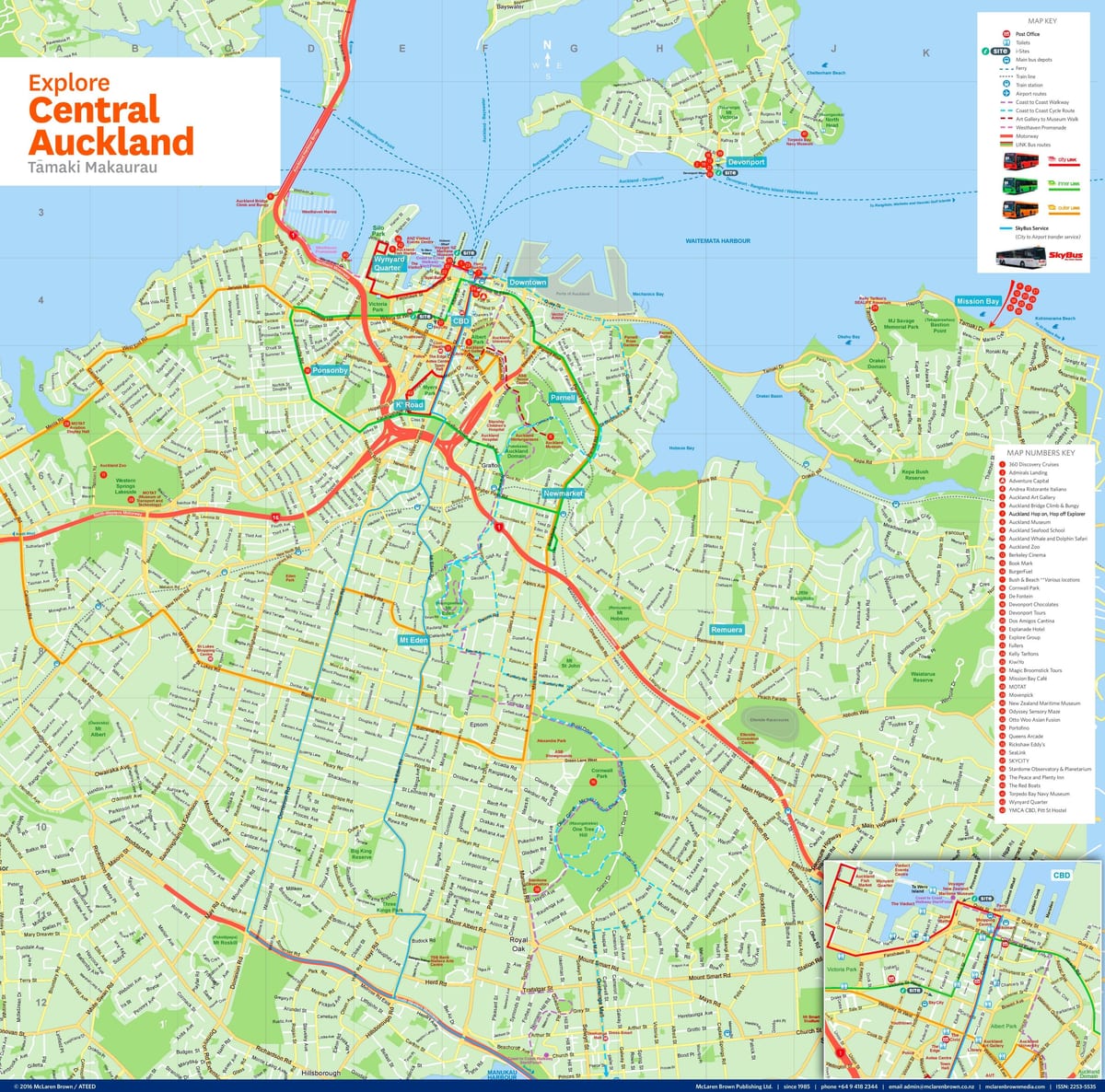 kaart van Auckland cbd