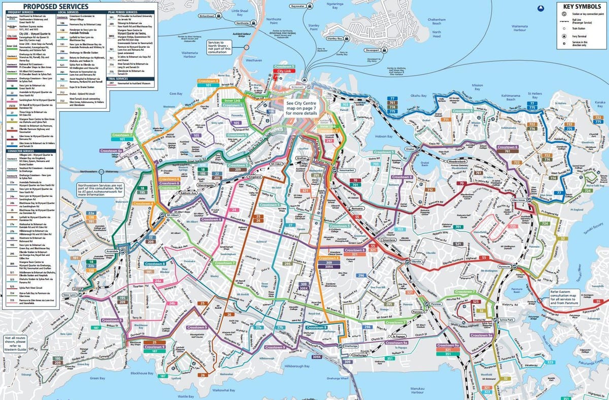 Auckland openbaar vervoer kaart